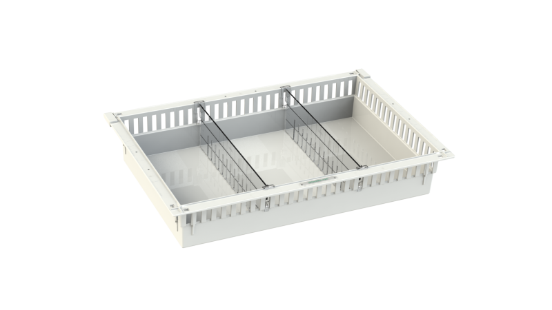 ISO modular tray 3 lanes, lengthwise